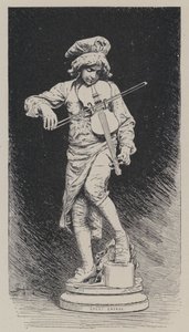 Adrien Gandezin kipsipatsas, joka kuvaa italialaissyntyistä ranskalaista säveltäjä Jean-Baptiste Lullya lapsena (kaiverrus) tekijältä French School