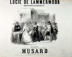 Lucie de Lammermoor -oopperan näytelmä, kirjoittanut Gaetano Donizetti (1797-1848) Painottanut Bertauts tekijältä French School