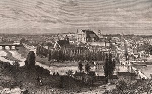 Poitiers - kaiverrus V.A. Malt-Brownin kirjaan "La France illustrée: maantiede, historia, tilastohallinto". 1884 tekijältä French School