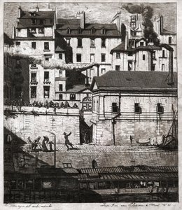 Poliisi Pariisissa. (kaiverrus, n. 1860) tekijältä French School