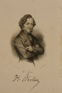 Hector Berliozin (1803-69) muotokuva ja signeeraus