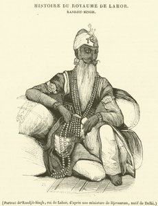 Randjit-Singhin muotokuva, roi de Lahor (kaiverrus) tekijältä French School