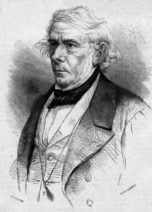 Muotokuva Victor Cousinista (1792-1867), ranskalainen filosofi ja poliitikko, Academie Francaisen jäsen. Kaiverrus "Le Monde Illustre" -julkaisussa nro 511, 26. tammikuuta 1867. tekijältä French School