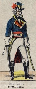 Jean Baptiste, Comte Jourdan, Ranskan marsalkka (1762-1833) täyspitkä muotokuva Epinalin kuva 1800-luvun lopusta. tekijältä French School