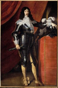 Muotokuva Ludvig XIII:n (1601-1643) jalassa panssarissa Maalaus 1600-luvun ranskalaisesta koulusta. Musee du chateau de Chambord – Ludvig XIII:n (1601-1643) panssariin pukeutunut täyspitkä muotokuva. 1600-luvun englantilaisen koulun maalaus. museo tekijältä French School