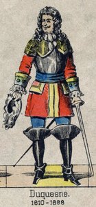 Muotokuva Abrahamista, Marquis Duquesne (1610 - 1688), ranskalainen Marin. Kuva Epinalista 1800-luvun lopulta. tekijältä French School