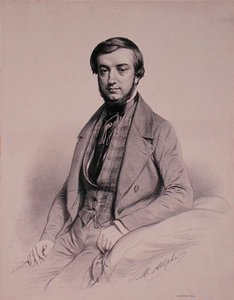 Adolphe-Clair Lecarpentierin muotokuva, kaivertaja Marie Alexandre Alophe (1812-83) (litografia). tekijältä French School