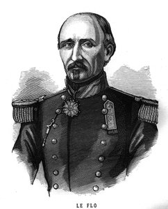 Muotokuva Adolphe Le Flosta (1804-1887), Ranskan Armeen kenraalista ja poliitikosta. Kaiverrus "Les Illustrations De L