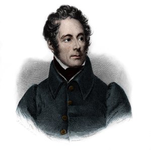 Muotokuva Alphonse de Lamartinen (1791-1869), ranskalainen kirjailija, runoilija ja poliitikko. Louis de Cormenin Timonin "" Book of Speakers -kirjassa". 1842. Yksityinen kokoelma. tekijältä French School
