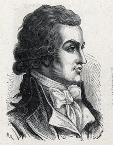 Antoine Pierre Joseph Marie Barnaven (1761-1793) muotokuva ranskalaisesta poliitikosta. Kaiverrus vuodelta 1889. Yksityinen kokoelma. tekijältä French School