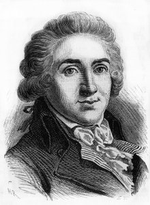 Armand Gensonnen (1758 - 1793) muotokuva valmistelukunnan varapuheenjohtajasta. Kaiverrus 1800-luvun lopulta. tekijältä French School