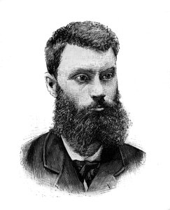 Muotokuva Charles Camille Pelletanista (1846-1915), ranskalainen poliitikko, toimittaja ja kirjailija. Kaiverrus "" Kuvitettu maailma", tammikuun 2 tekijältä French School