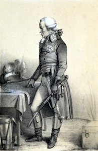 Ranskan kenraalin Charles François du Périer dit Dumouriez (1739-1823) muotokuva. - Ranskan vallankumouksen historiallisessa galleriassa, Albert Maurin, toim. Pariisi 1843 tekijältä French School