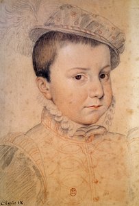 Kaarle IX:n lapsen (1550-1574) muotokuva. Anonyymi piirros ranskalaisesta koulusta tekijältä French School