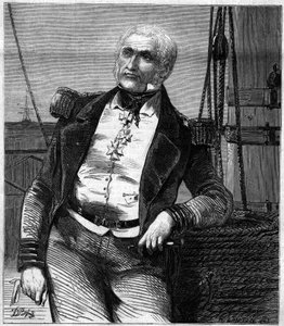 Charles Napierin (1786-1860), skotlantilaisen amiraalin ja poliitikon muotokuva. Kaiverrus "" Le Monde Illustré" -julkaisussa nro 188, 17. marraskuuta 1860. tekijältä French School