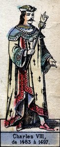 Muotokuva Kaarle VIII:sta Ranskasta tai Kaarle VIII Hyvästä (1470-1498) (Kapetsialaisten dynastia). Kuvitus 1800-luvun lopulla. tekijältä French School