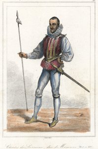 Charles de Lorraine, Mayennen herttua (1554 - 1611), Ranskan prinssi, muotokuva. Henrin, Guisen herttuan, jälkeen hän oli liigan päällikkö (1589). tekijältä French School