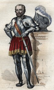 Ranskalaisen sotilaan Chevalier de Bayardin (1475-1524) muotokuva. tekijältä French School