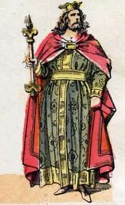 Muotokuva Childebert I:stä (v. 497 - 558), frankkien kuninkaan. tekijältä French School