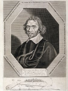 Clement Metezeaun muotokuva, kuninkaan arkkitehti ja insinööri, Canal de la Rochellen läpi kulkevan padon keksijä, vuodet 1627-28 tekijältä French School