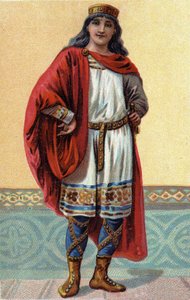 Frangien kuninkaan Clovis II:n muotokuva (v.633-657). tekijältä French School