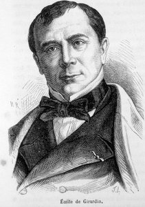 Muotokuva Emile de Girardinista (1806-1881), ranskalaisesta publicistista ja poliitikosta, modernin lehdistön perustajasta. tekijältä French School