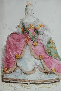 Venäjän keisarinna Katariina II:n (1729-96) muotokuva, 1700-luvun loppu (värikaiverrus) tekijältä French School