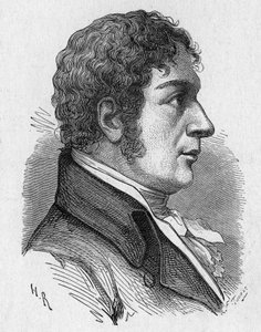 Francois (Francesco) Zambeccarin (1756-1812), ranskalaisen aeronautin muotokuva - "" Tiedealbumissa; maineikkaat tutkijat; Suuria löytöjä””” 1896. tekijältä French School