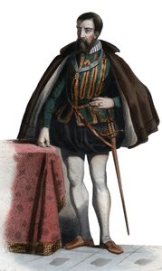 Muotokuva Francois I de Lorrainesta (1519-1563), Guisen herttua, Aumalen herttua, ranskalainen sotilas ja poliitikko. tekijältä French School