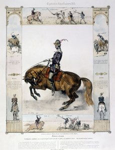Frédéric Grisonin muotokuva Charles Aubryn teoksessa "Picturesque history of ancient and modern riding". tekijältä French School