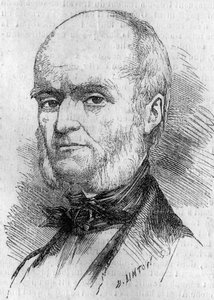 Muotokuva Frederic Milletistä (1796-1859), ranskalaisesta miniaturistista. Kaiverrus "" Le Monde Illustré" -julkaisussa nro 133, 29. lokakuuta tekijältä French School