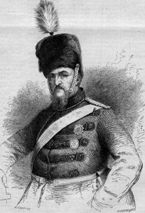 Frederic VII:n (1808-1863), Tanskan kuninkaan muotokuva. Kaiverrus "" Le Monde Illustré" -julkaisussa nro 346, 28. marraskuuta 1863. tekijältä French School