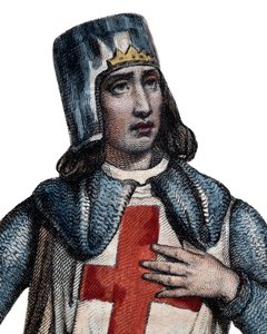 Geoffrey of Villehardouin (1150-1228), ranskalaisen historioitsijan ja ritarin muotokuva. tekijältä French School