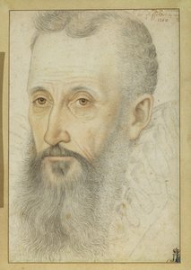 George Talbotin, Shrewsburyn kuudennen jaarlin (1528-90) muotokuva (liitu paperille) tekijältä French School