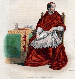 Ranskan kardinaalin ja valtioministerin Georges dAmboisen (1460-1510) muotokuva. tekijältä French School