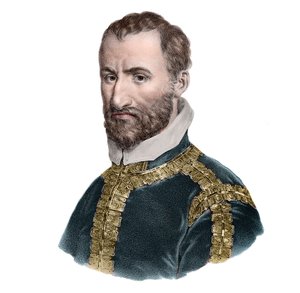 Muotokuva italialaisesta säveltäjästä Giovanni Pierluigi da Palestrina (1525-1594). tekijältä French School