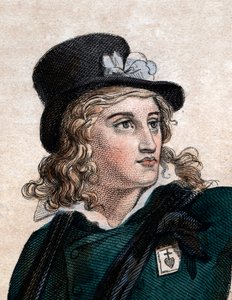 Muotokuva Henri du Vergieristä (Verger), kreivi de La Rochejaquelein (1772-1794), kenraali Royalist Vendean kapinan (Sota Vendee) aikana Ranskan vallankumouksen aikana. tekijältä French School