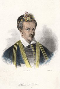 Henry III:n (1551 - 1589), Ranskan kuninkaan muotokuva. (korvakorulla). Kaiverrus 1800-luku. tekijältä French School
