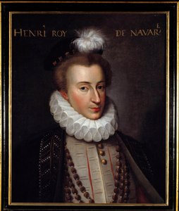Henry IV:n (1553-1610) muotokuva Ranskan kuninkaan maalaus ranskalaisesta koulusta. 1500-luvun aurinko. 0,51 x 0,61 m. Pau, linnamuseo tekijältä French School