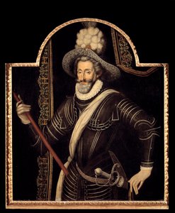 Muotokuva Henrik IV:stä valkoisessa kynsissä, Ranskan ja Navarran kuningas (1553-1610) Anonyymi maalaus 1500-luvun ranskalaisesta koulusta. Himmeä. 1,15x0,99 m. tekijältä French School