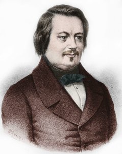 Ranskalaisen kirjailijan Honore de Balzacin (1799-1850) muotokuva. tekijältä French School