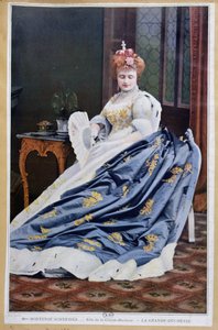 Muotokuva Hortense Schneiderist (1833-1920) suurherttuattaren roolissa Jacques Offenbachin (1819-90) La Grande Duchesse de Gerolsteinissa n. 1867