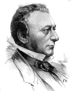 Societe de Credit mobilierin ja generale transatlantic -yhtiön perustajan Isaac Pereiren (1800 - 1875) muotokuva. Kaiverrus "" Le Monde Illustré" -julkaisussa nro 1218, 31. heinäkuuta 1880. tekijältä French School