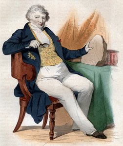 Muotokuva Jean Leopold Nicolas Frederic Cuvierista, joka tunnetaan nimellä Georges Cuvier (1769-1832), ranskalainen luonnontieteilijä ja eläintieteilijä. tekijältä French School