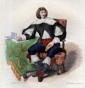 Ranskalaisen kirjailijan Jean Louis Guez de Balzacin (1597-1654) muotokuva. tekijältä French School