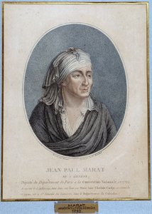 Muotokuva Jean Paul Maratista (1743-1793), ranskalaisesta lääkäristä, publicistista ja poliitikosta tekijältä French School