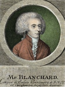 Jean Pierren (Jean-Pierre) Blanchardin (1753-1809), ranskalaisen ilmailun muotokuva. tekijältä French School