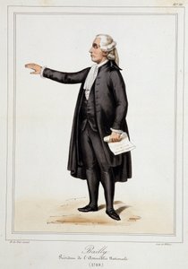 Jean Sylvain Baillyn (1736 - 1793) muotokuva - Horace de Viel-Castelin (Viel Castel) ""-kokoelmassa pukuja, aseita ja huonekaluja Ranskan vallankumouksen ja valtakunnan historiaan" tekijältä French School