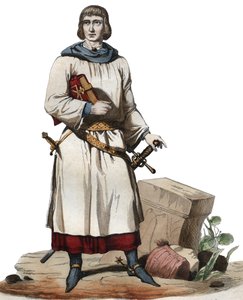 Muotokuva Jean de Joinvillestä (1225-1317), keskiaikaisen Ranskan kronikoista. tekijältä French School