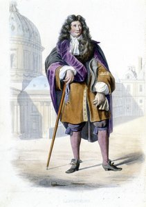 Jean de La Fontainen, ranskalaisen kirjailijan (1621-1695) muotokuva - julkaisussa Toim. Mennechet, "" Le Plutarque francais"" tekijältä French School
